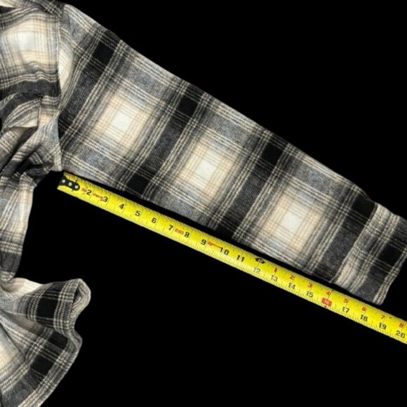 BB Dakota Black Tan Ivory Plaid Shaket Jacket Woman's Size Large - Picture 12 of 13